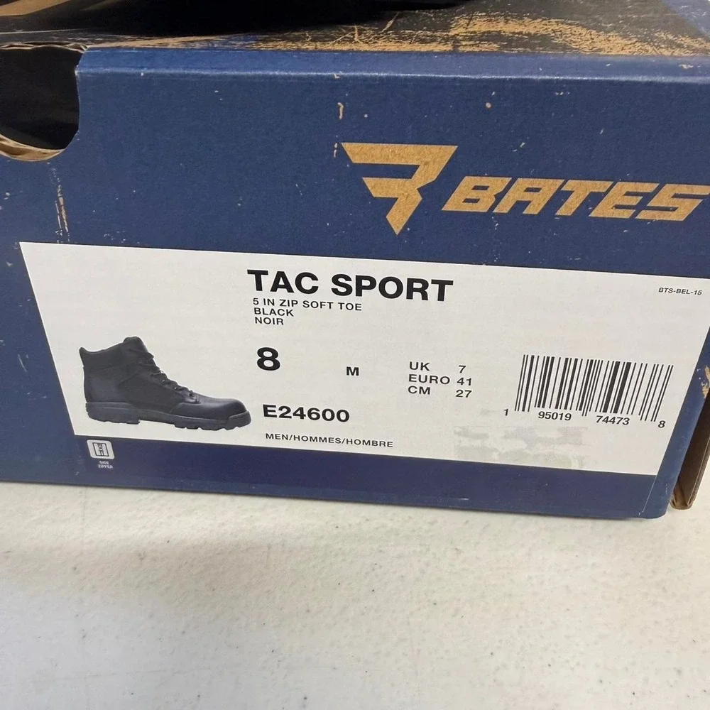 Bates tactical sport black leather zip/lace up boots Men's Size US 8